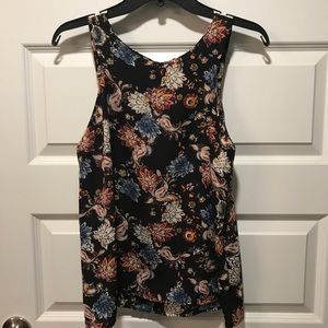 Black multicolor floral tank top New with tags